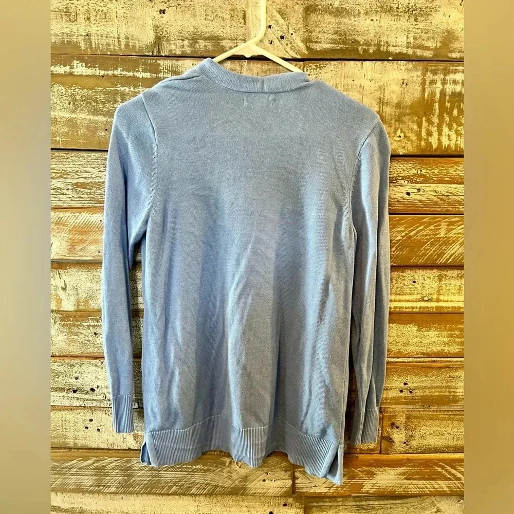 Croft & Barrow woman's long sleeved powder blue cardigan PS - Picture 2 of 2
